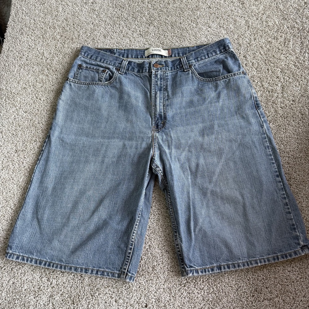 Y2K Levi's Baggy Denim Shorts Mens 38 Blue 569 Loose Relaxed Fit Casual Jorts